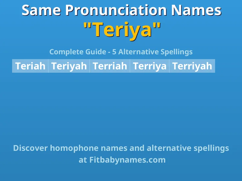 Infographic: Teriya same pronunciation names, similar names, and homophone names