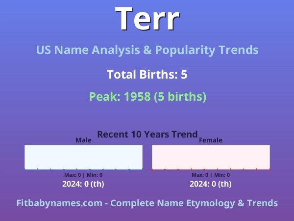 Infographic: Terr name meaning, origin, and popularity trends in the United States (US baby name analysis chart)