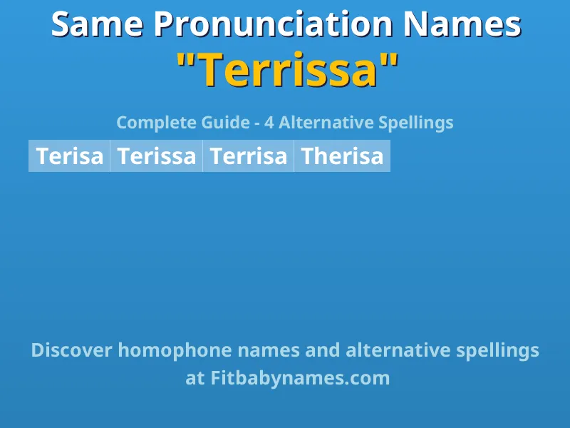 Infographic: Terrissa same pronunciation names, similar names, and homophone names