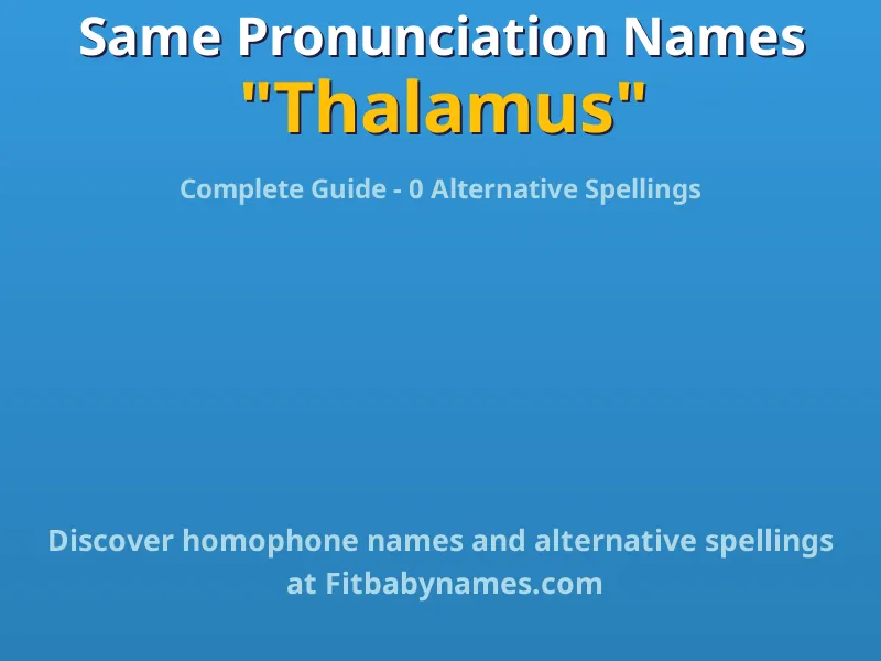 Infographic: Thalamus same pronunciation names, similar names, and homophone names