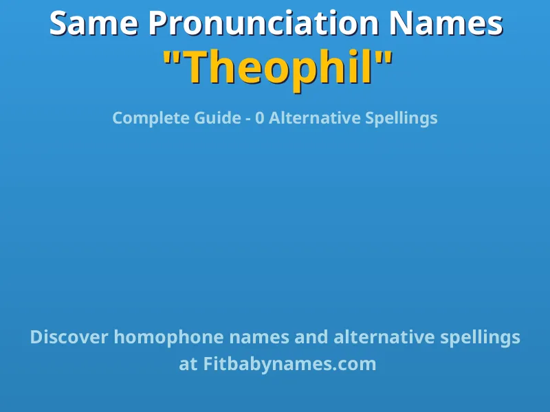 Infographic: Theophil same pronunciation names, similar names, and homophone names