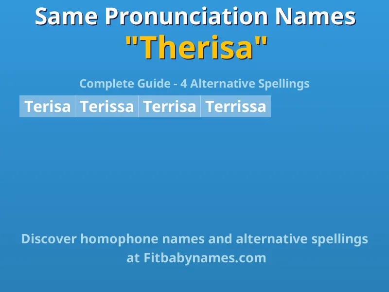 Infographic: Therisa same pronunciation names, similar names, and homophone names