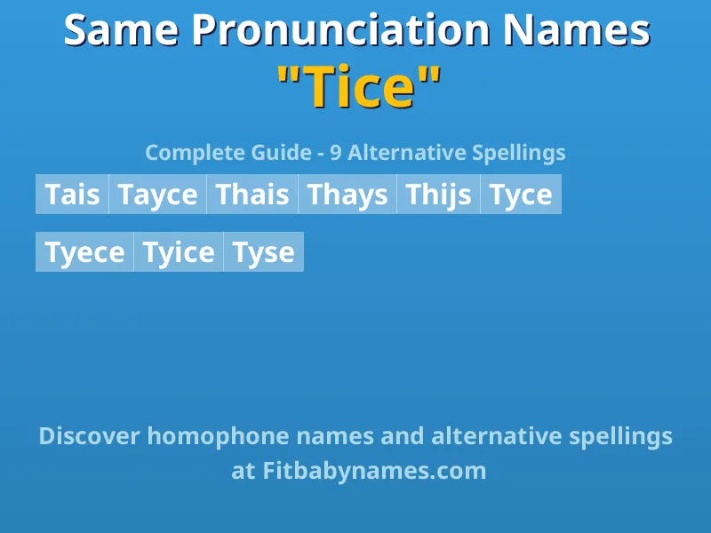 Infographic: Tice same pronunciation names, similar names, and homophone names