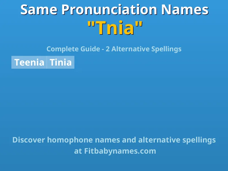 Infographic: Tnia same pronunciation names, similar names, and homophone names