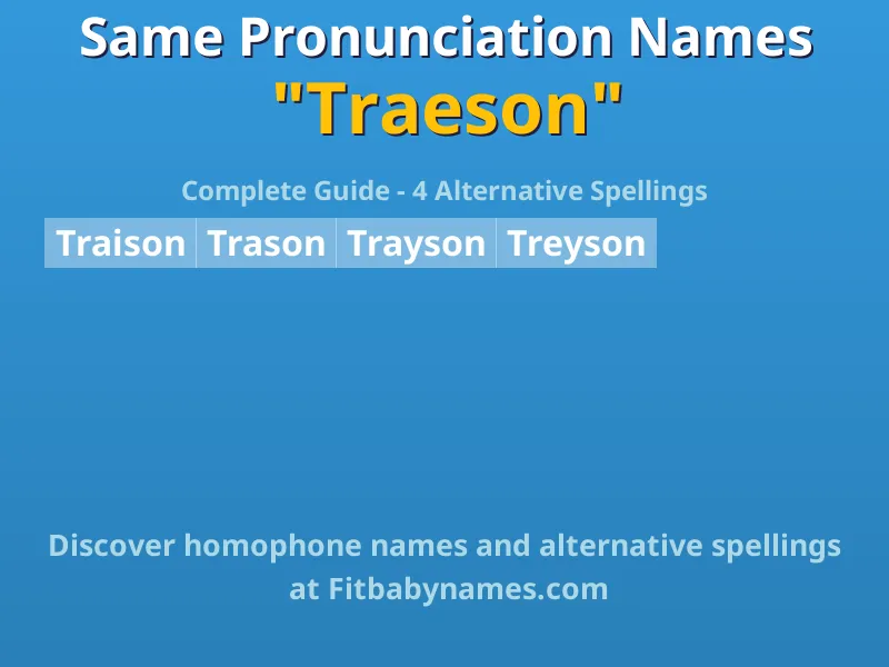 Infographic: Traeson same pronunciation names, similar names, and homophone names