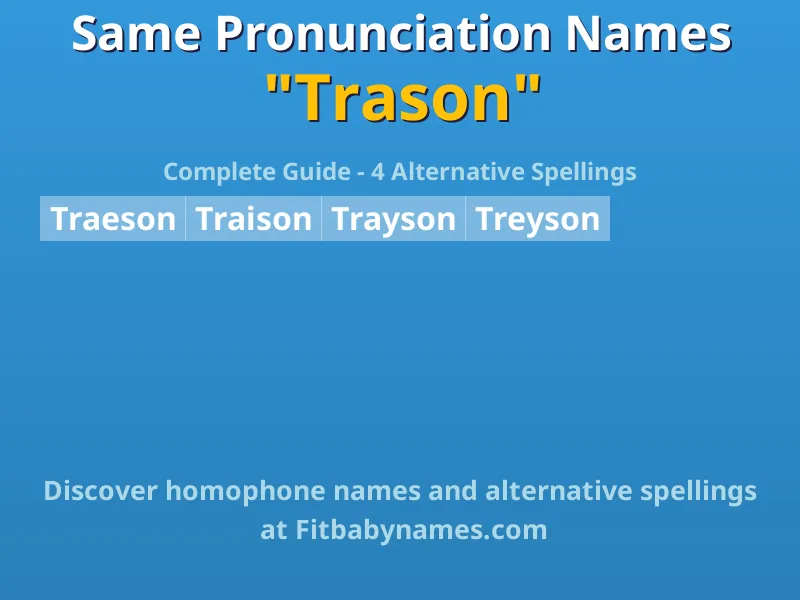 Infographic: Trason same pronunciation names, similar names, and homophone names