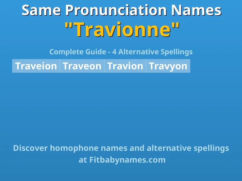 Infographic: Travionne same pronunciation names, similar names, and homophone names