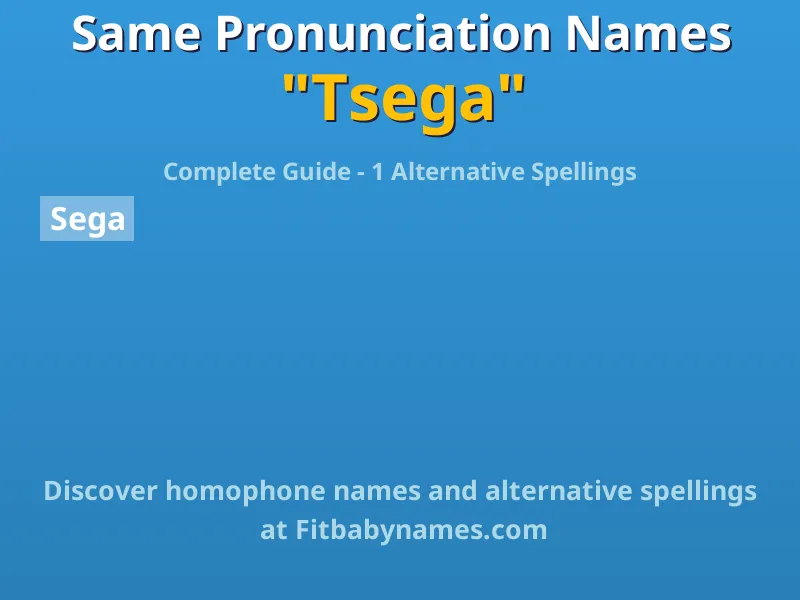 Infographic: Tsega same pronunciation names, similar names, and homophone names