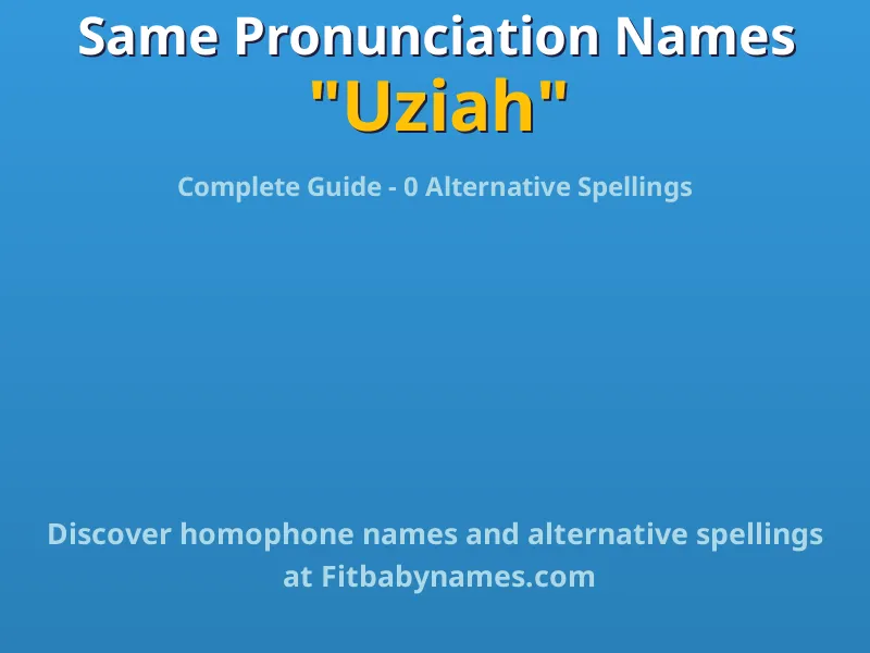 Infographic: Uziah same pronunciation names, similar names, and homophone names