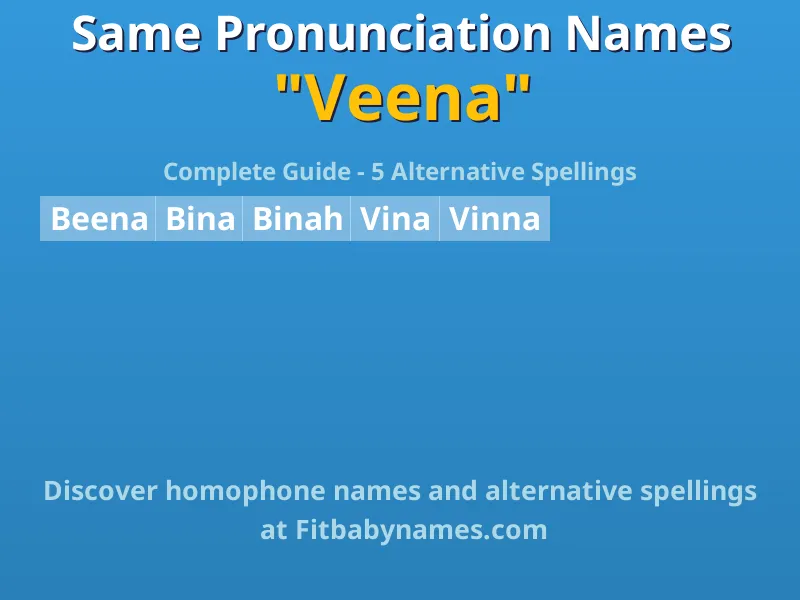 Infographic: Veena same pronunciation names, similar names, and homophone names