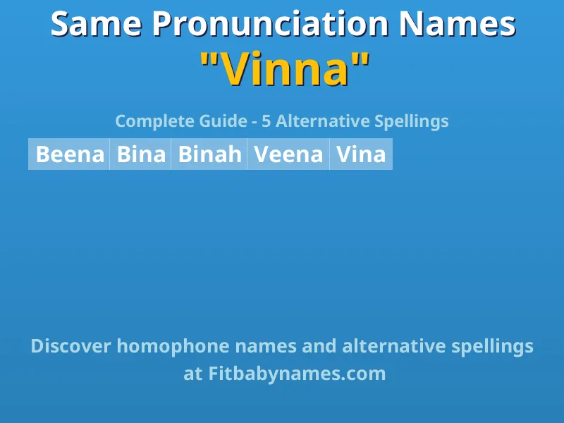 Infographic: Vinna same pronunciation names, similar names, and homophone names