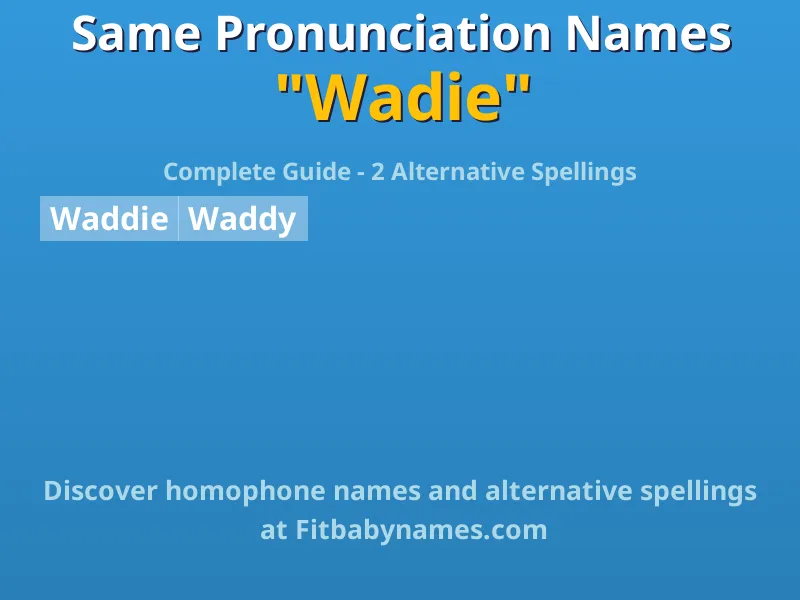 Infographic: Wadie same pronunciation names, similar names, and homophone names