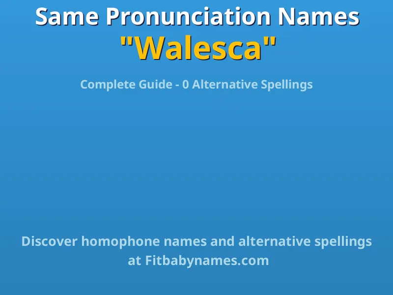 Infographic: Walesca same pronunciation names, similar names, and homophone names