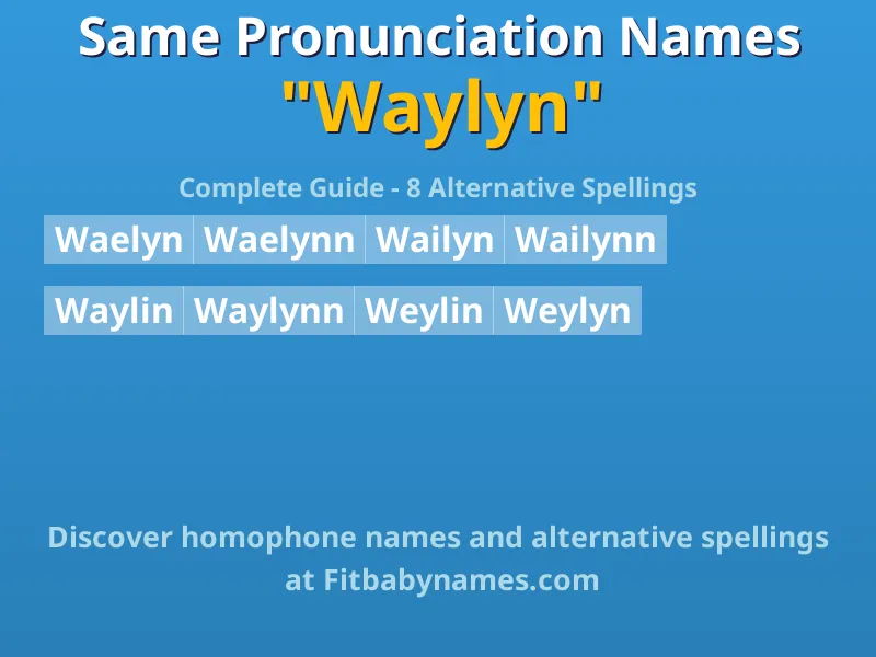 Infographic: Waylyn same pronunciation names, similar names, and homophone names