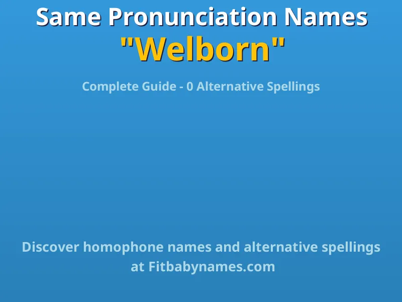 Infographic: Welborn same pronunciation names, similar names, and homophone names