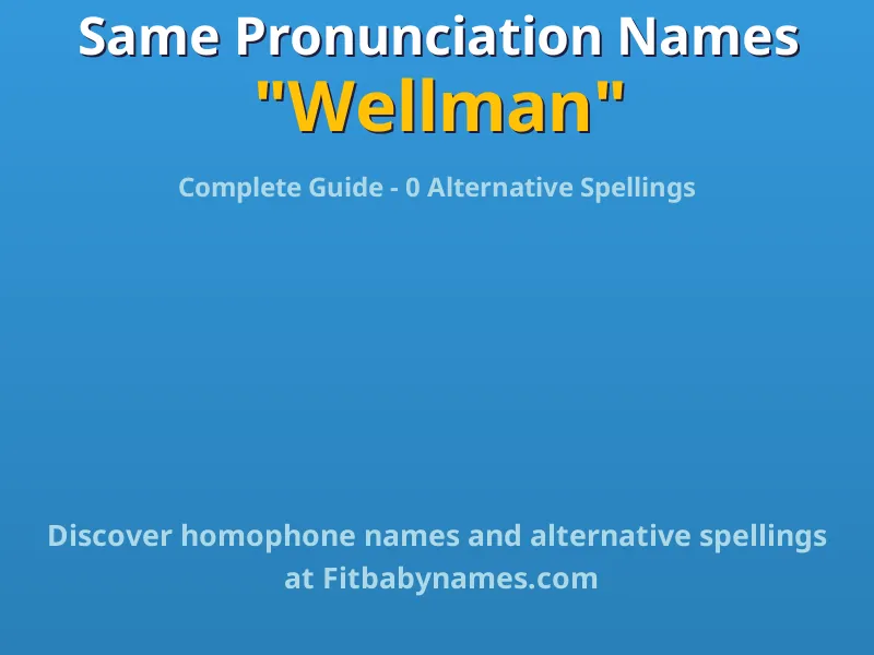 Infographic: Wellman same pronunciation names, similar names, and homophone names