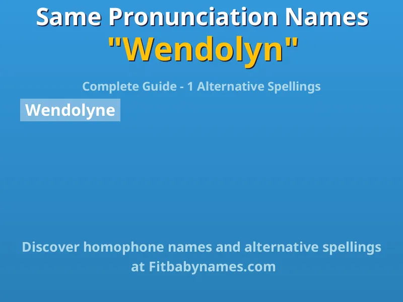 Infographic: Wendolyn same pronunciation names, similar names, and homophone names