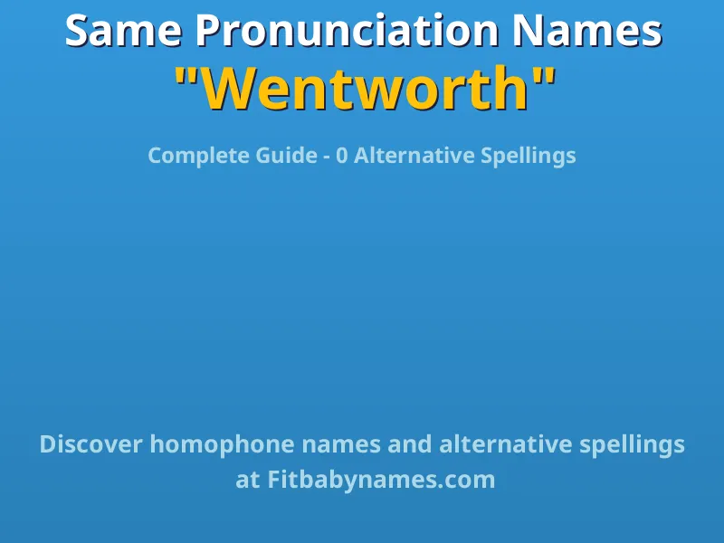 Infographic: Wentworth same pronunciation names, similar names, and homophone names