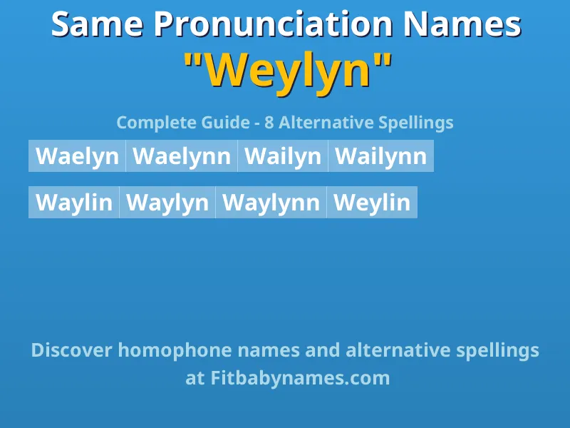 Infographic: Weylyn same pronunciation names, similar names, and homophone names