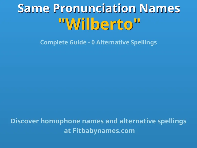 Infographic: Wilberto same pronunciation names, similar names, and homophone names