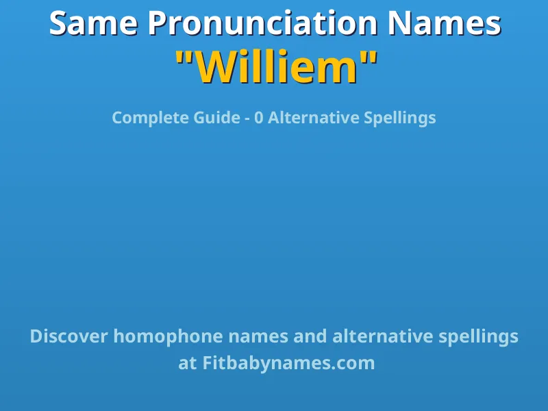 Infographic: Williem same pronunciation names, similar names, and homophone names