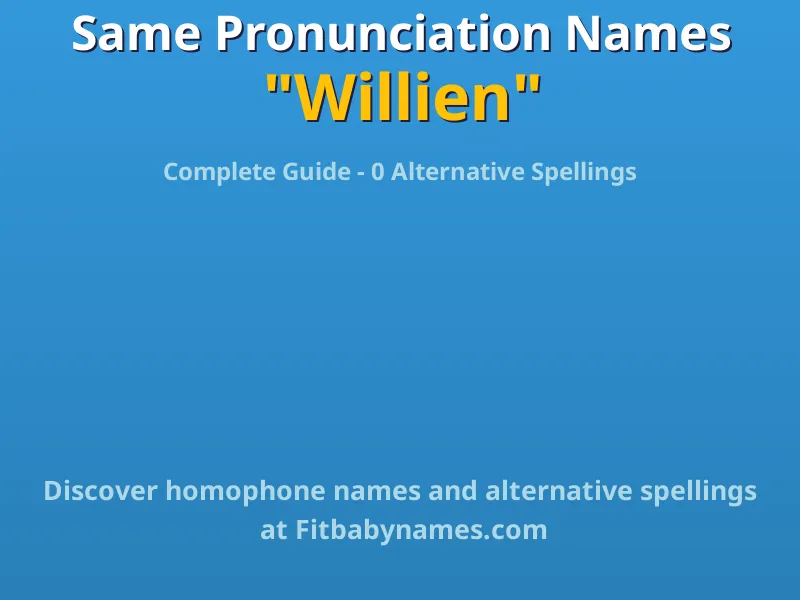 Infographic: Willien same pronunciation names, similar names, and homophone names
