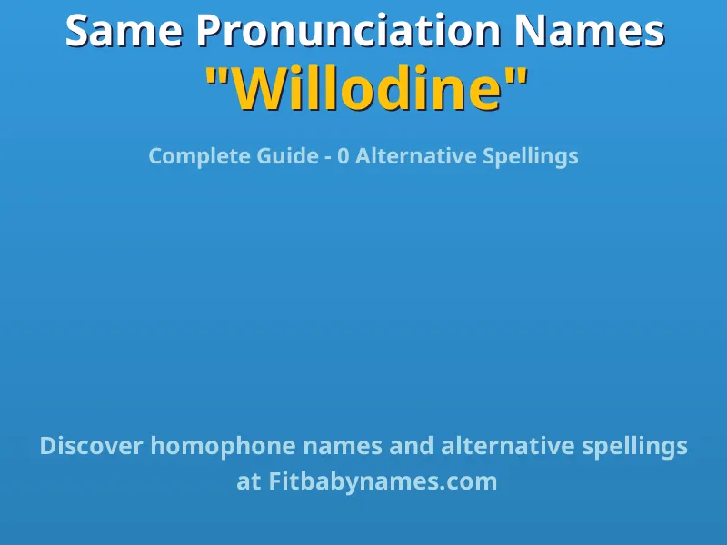 Infographic: Willodine same pronunciation names, similar names, and homophone names