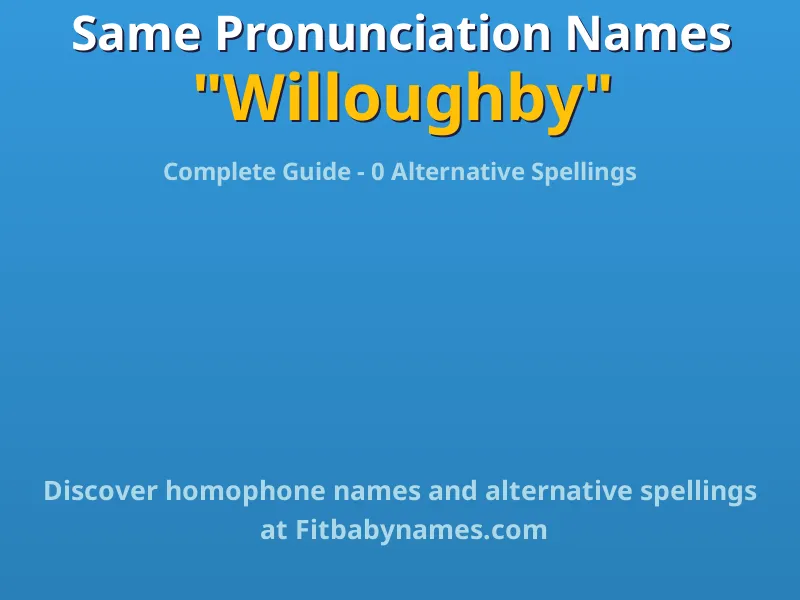 Infographic: Willoughby same pronunciation names, similar names, and homophone names