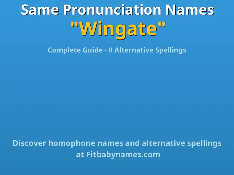 Infographic: Wingate same pronunciation names, similar names, and homophone names