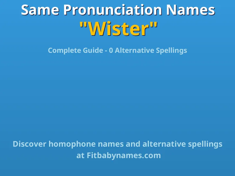 Infographic: Wister same pronunciation names, similar names, and homophone names