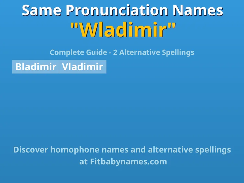 Infographic: Wladimir same pronunciation names, similar names, and homophone names