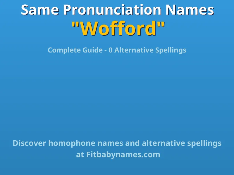 Infographic: Wofford same pronunciation names, similar names, and homophone names