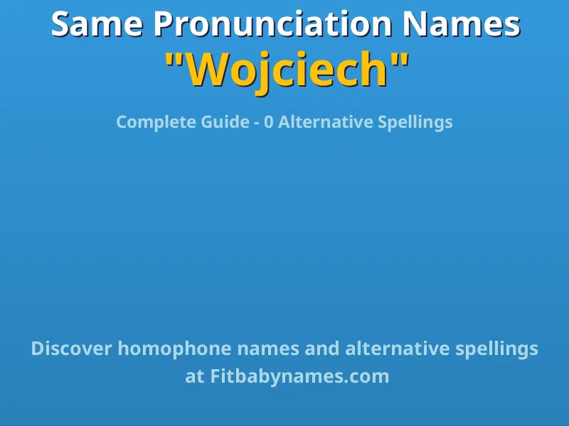 Infographic: Wojciech same pronunciation names, similar names, and homophone names