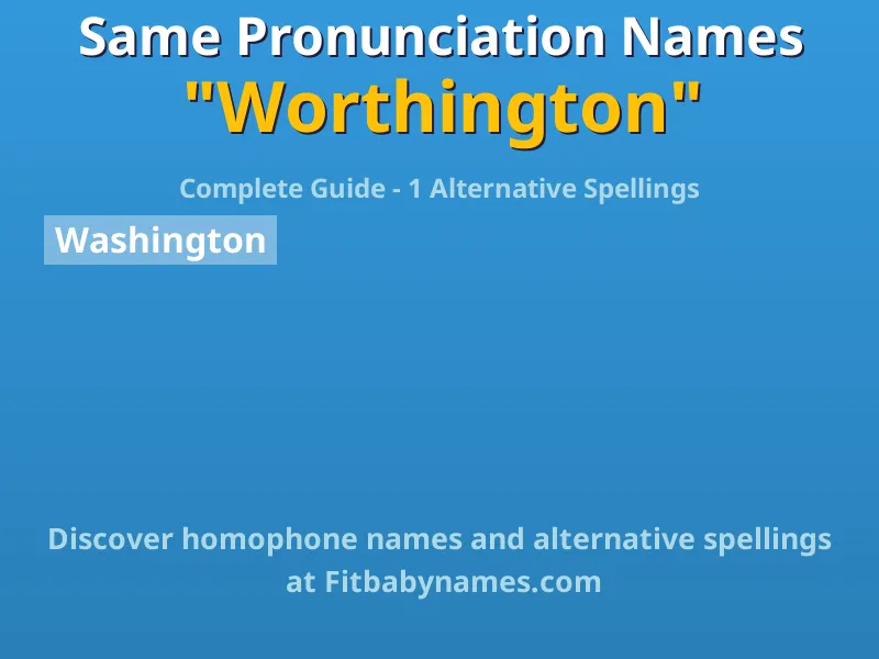 Infographic: Worthington same pronunciation names, similar names, and homophone names