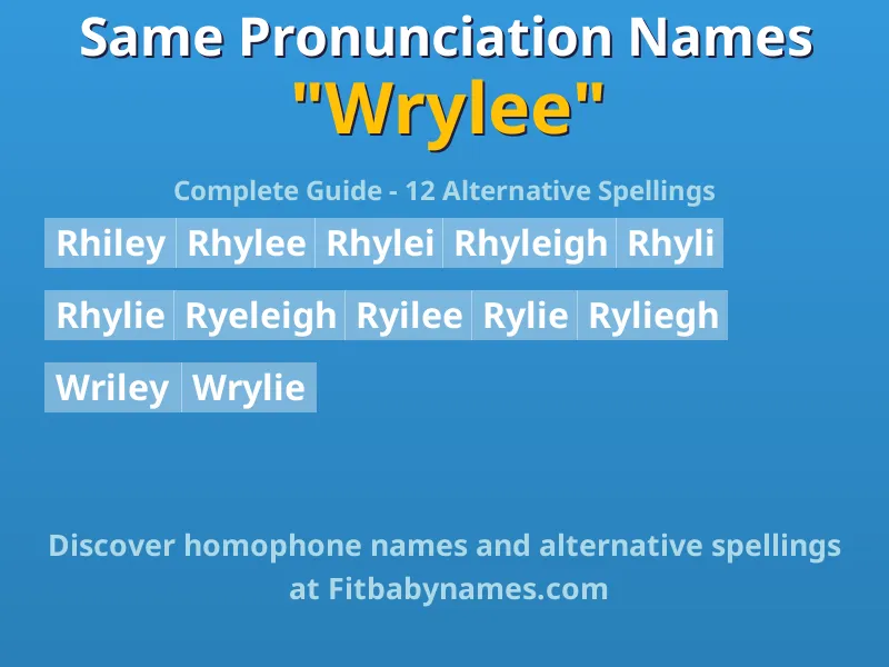 Infographic: Wrylee same pronunciation names, similar names, and homophone names