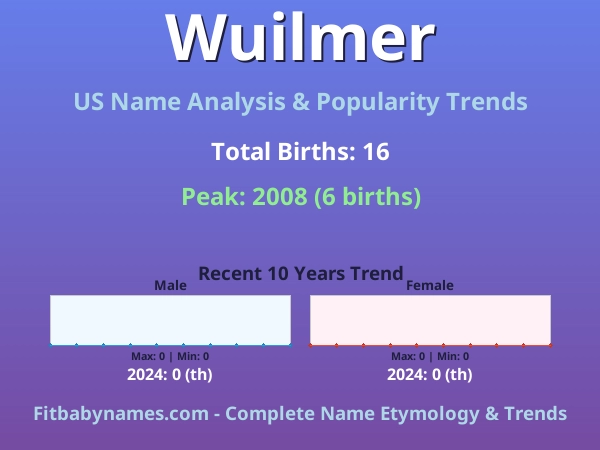 Infographic: Wuilmer name meaning, origin, and popularity trends in the United States (US baby name analysis chart)