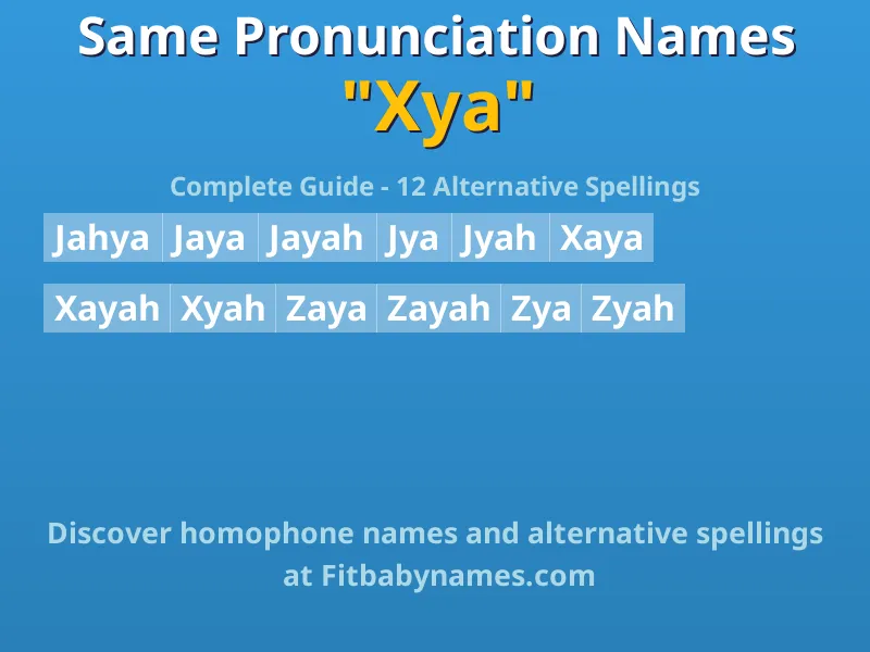 Infographic: Xya same pronunciation names, similar names, and homophone names