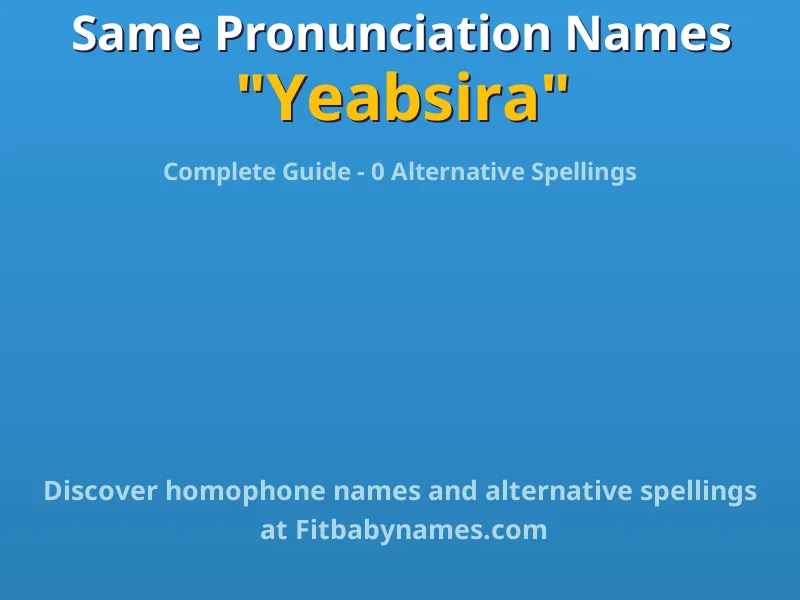 Infographic: Yeabsira same pronunciation names, similar names, and homophone names