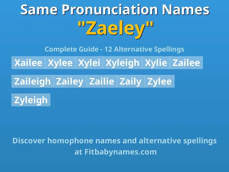 Infographic: Zaeley same pronunciation names, similar names, and homophone names