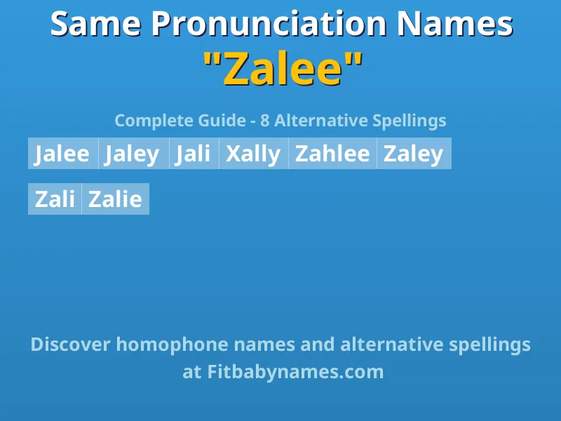 Infographic: Zalee same pronunciation names, similar names, and homophone names