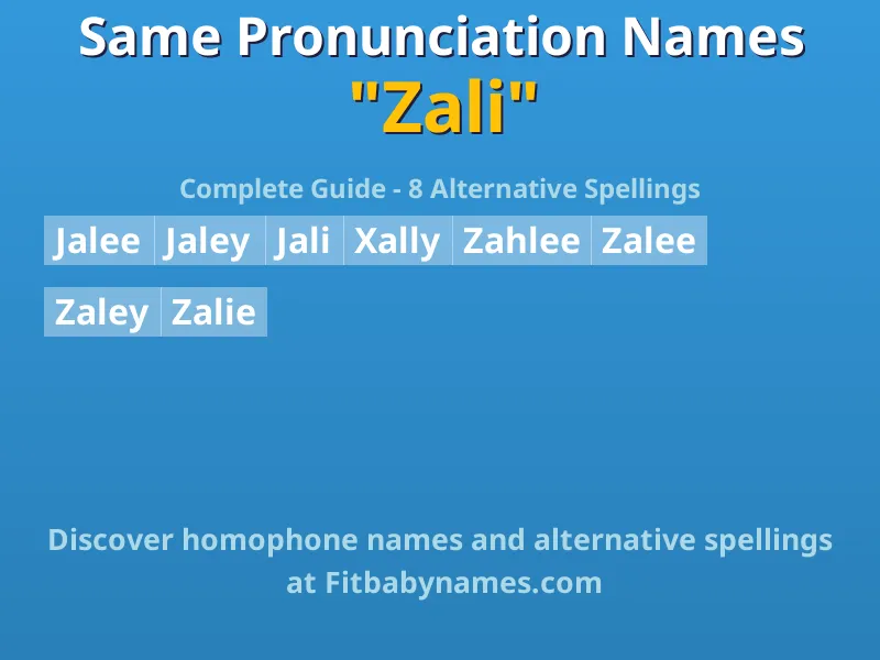 Infographic: Zali same pronunciation names, similar names, and homophone names