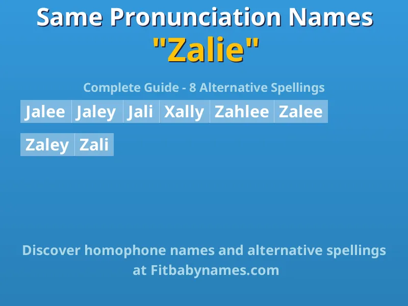Infographic: Zalie same pronunciation names, similar names, and homophone names