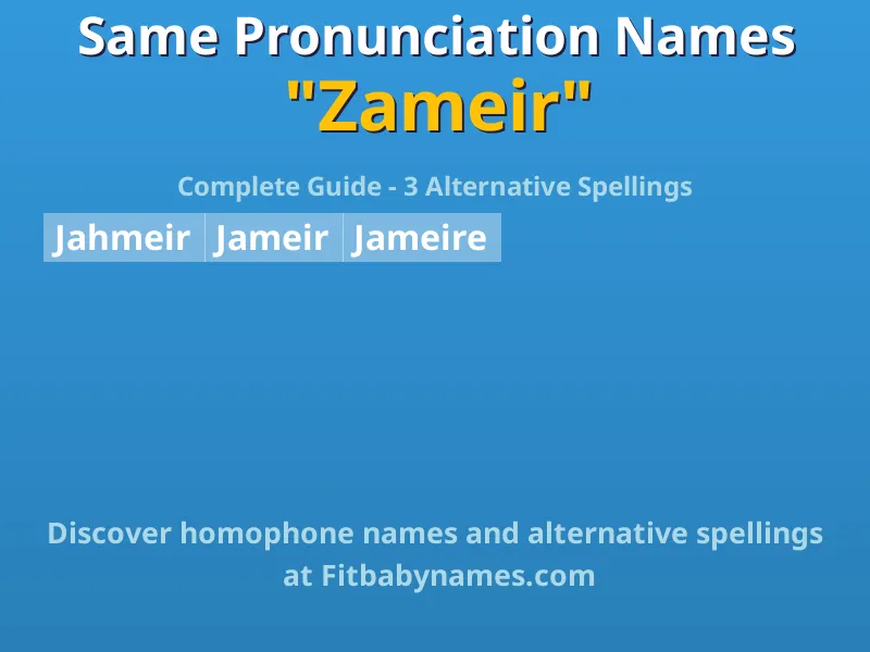 Infographic: Zameir same pronunciation names, similar names, and homophone names