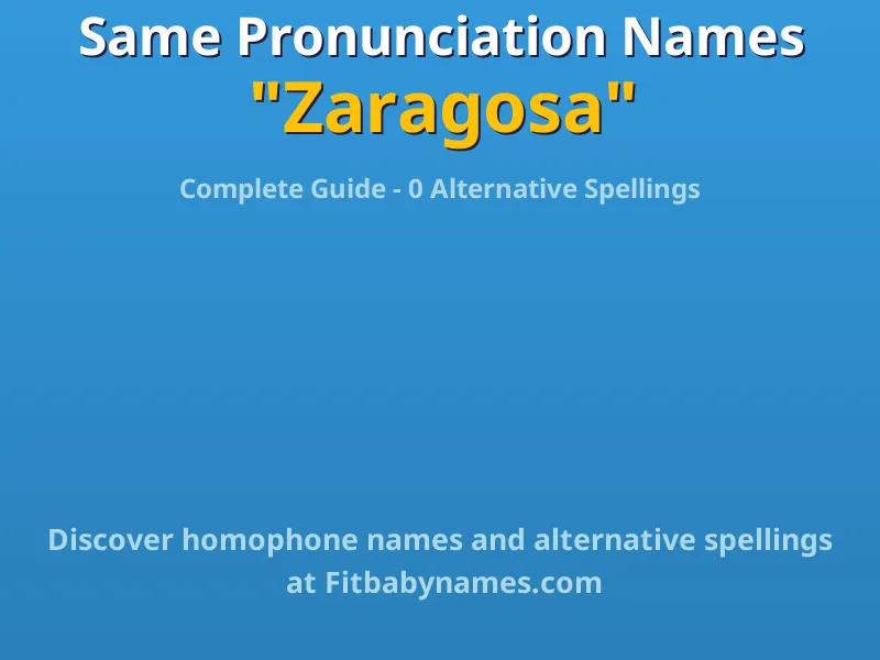 Infographic: Zaragosa same pronunciation names, similar names, and homophone names