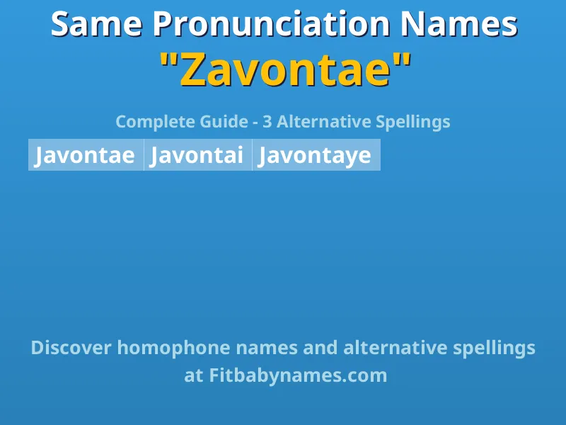 Infographic: Zavontae same pronunciation names, similar names, and homophone names