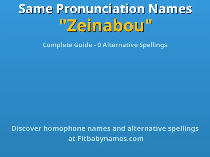 Infographic: Zeinabou same pronunciation names, similar names, and homophone names