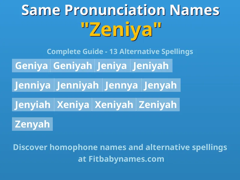 Infographic: Zeniya same pronunciation names, similar names, and homophone names