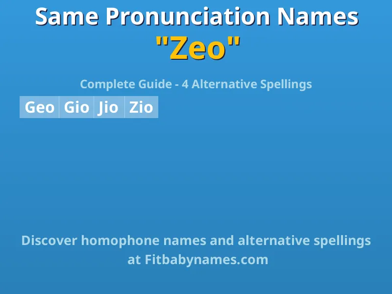 Infographic: Zeo same pronunciation names, similar names, and homophone names