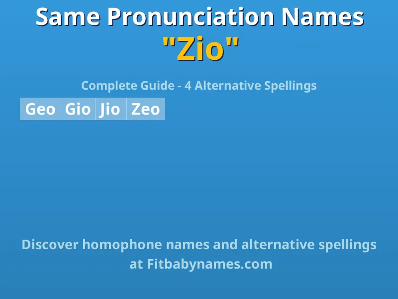 Infographic: Zio same pronunciation names, similar names, and homophone names