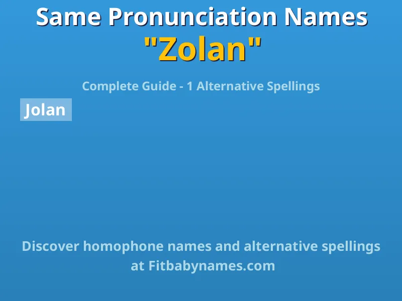 Infographic: Zolan same pronunciation names, similar names, and homophone names